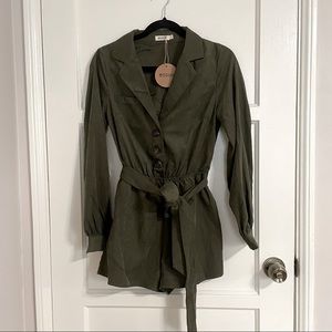 Womens Olive Green Romper